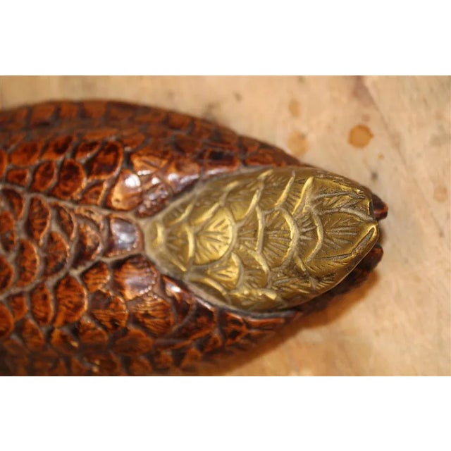 Wood Italian Wood and Brass Bird, 1970s For Sale - Image 7 of 9