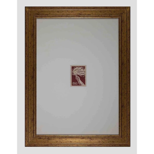 Unknown, Italian Liberal Party Card, Woodcut, 1945 For Sale - Image 3 of 3