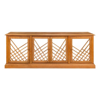 French Modernist Cerused Oak Sideboard Buffet Cabinet by Jean Claude Mahey For Sale