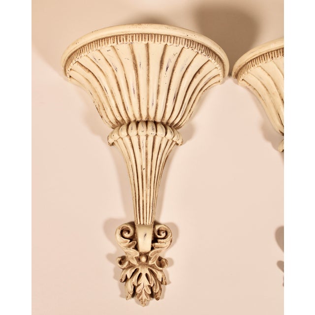 Large Mid Century French White Wall Shelves a Pair Chairish