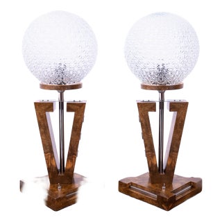 Art Deco Lamps, Poland, 1950s, Set of 2 For Sale