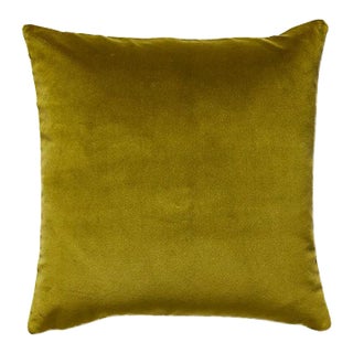The House of Scalamandré Torino Velvet Pillow, Moss For Sale