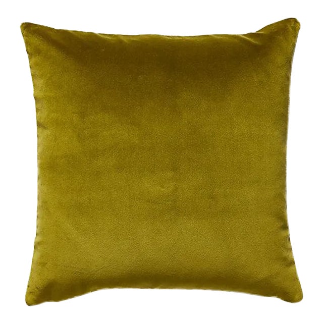 The House of Scalamandré Torino Velvet Pillow, Moss For Sale