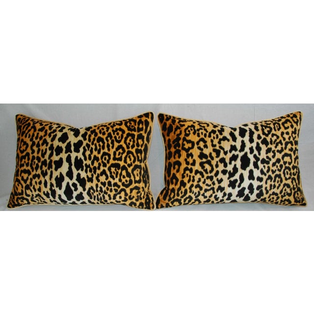 Mid-Century Modern Hollywood Glam Leopard Spot Safari Velvet Pillows - Pair For Sale - Image 3 of 10