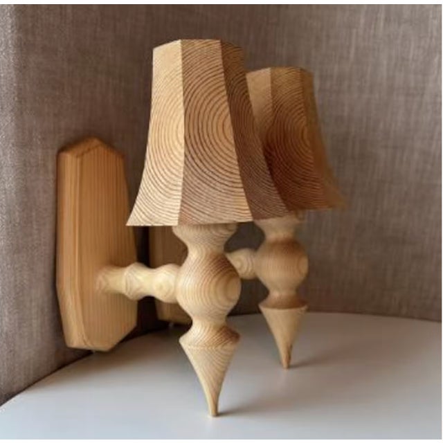 Pine Wall Sconces, Swedish, 1970s, Set of 2 For Sale - Image 6 of 6