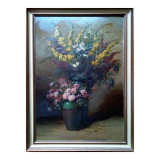 1910s "Still Life" Original Oil Painting by Wilhelm Schulze (German Artist) For Sale