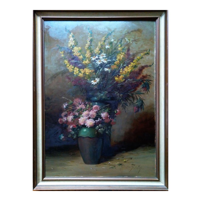 1910s "Still Life" Original Oil Painting by Wilhelm Schulze (German Artist) For Sale
