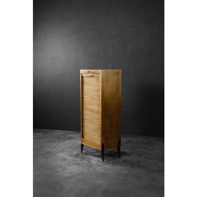 Vintage Industrial Danish Brown Oak Cabinet with Multiple Drawers, 1950s For Sale - Image 11 of 18