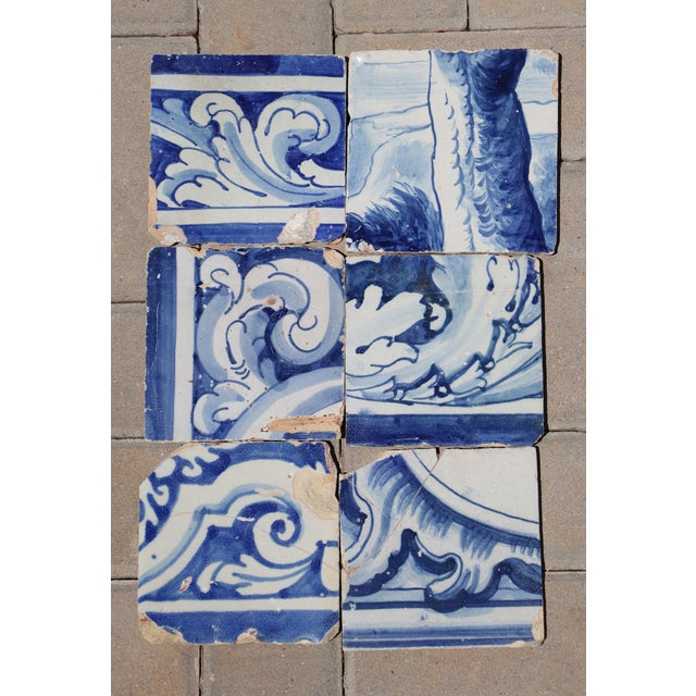 Circa: 18th Century. Country: Portugal. Material: Earthenware, Tin-glazed pottery. Item condition: Two tiles restored....