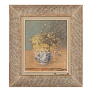 Mid 19th Century "Daffodils" Oil on Board. For Sale