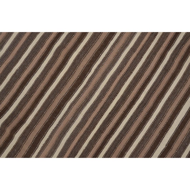 Black 1960s Decorative Turkish Stripe Kilim Rug For Sale - Image 8 of 10