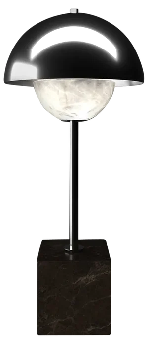 Apollo Shiny Silver Metal Table Lamp by Alabastro Italiano