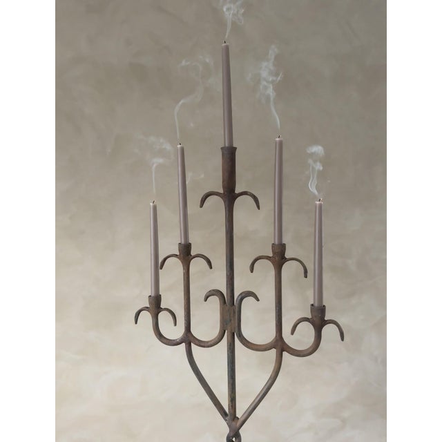 20th Century Wrought Iron Candelabra For Sale - Image 5 of 9
