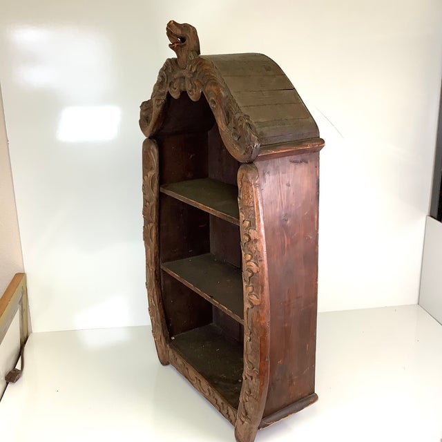 Antique Hand Carved Bear Wall Shelf Hanging Display Black Forest Style Primitive Folk Art For Sale - Image 11 of 18