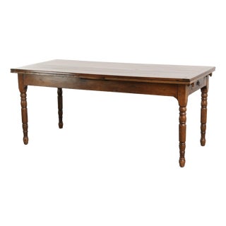 Antique Late 18th Century Oak Dining Table with Extendable Leaves For Sale