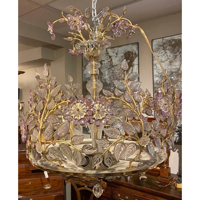 Metal Mid 20th Century ncredible 6-Light Midcentury French Chandelier After Maison Baguès, Paris For Sale - Image 7 of 18