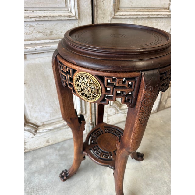 Vintage Japanese Pedestal Table, 1900 For Sale - Image 4 of 10