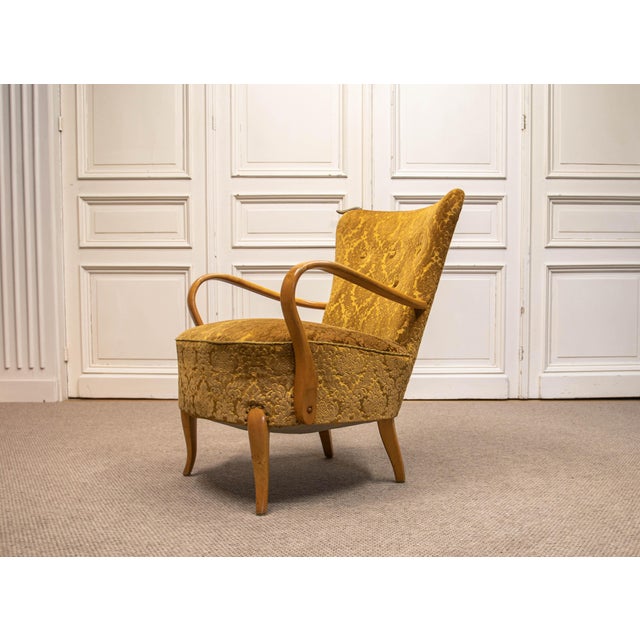 Slagelse Møbelværk Danish Modern Lounge Chair by Alfred Christensen for Slagelse Møbelværk, 1940s For Sale - Image 4 of 11