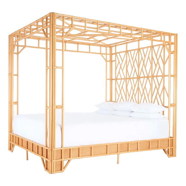 Amanda Lindroth Paradise Fretwork Canopy Bed - King For Sale
