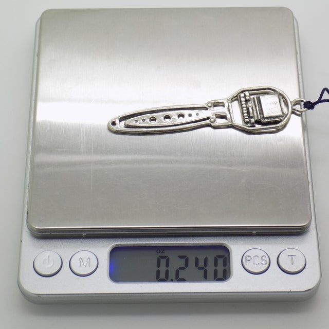 Metal Vintage Italian Handmade Genuine Silver 90s Computer Desktop Bookmark With Tassel For Sale - Image 7 of 8