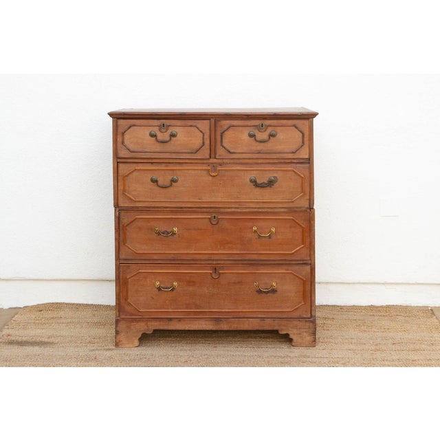 English Antique Colonial Teak Chest on Chest For Sale - Image 3 of 12
