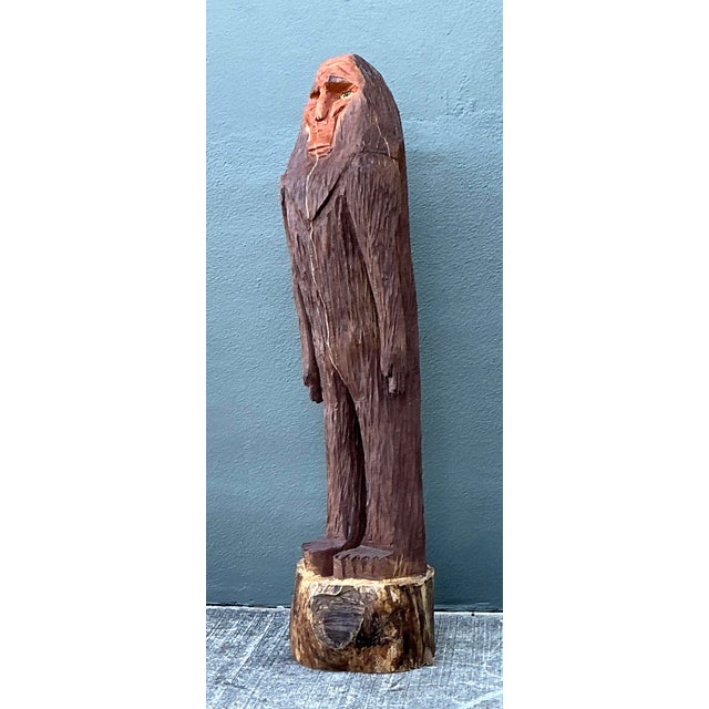 Vintage Hand Carved Figure For Sale - Image 10 of 12