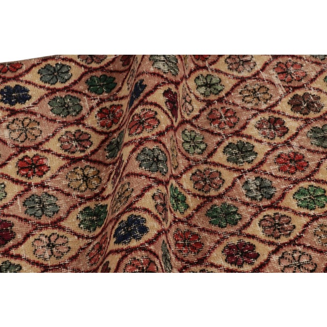 Textile Vintage Turkish Runner Rug, Polychromatic Geometric Floral Pattern - Rug & Kilim For Sale - Image 7 of 8