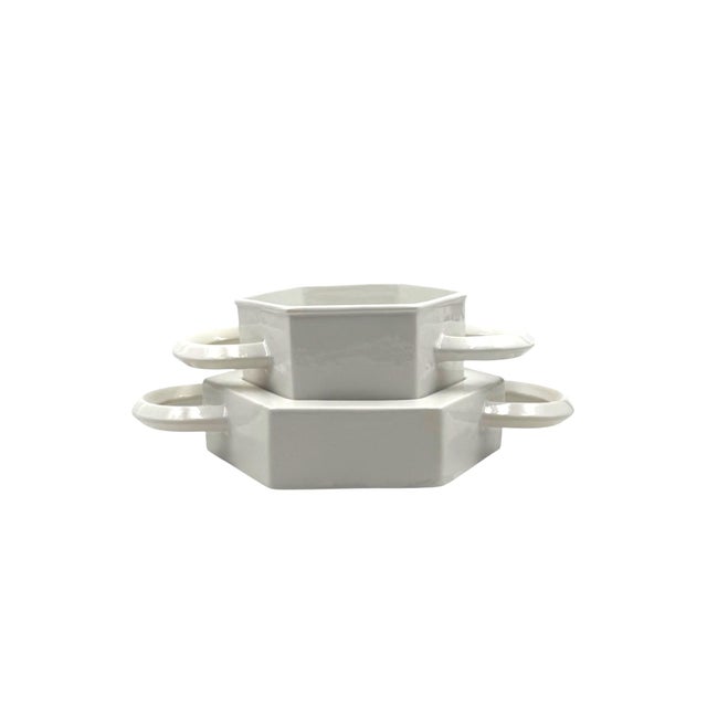 Ceramic Sergio Asti, White Ceramic Centerpiece / Vide Poche, Gabbianelli Italy Ca. 1970 For Sale - Image 7 of 18