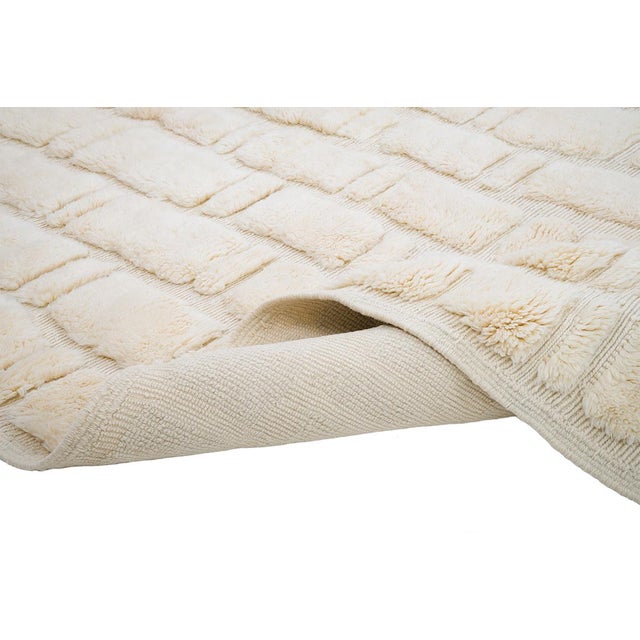 2020s Raised Organic Embossed Hand-Knotted Wool Rug | 11'2" X 6'11" | One of a Kind For Sale - Image 5 of 10