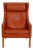 2204 Wingchair in Cognac Leather by Børge Mogensen, 1980s For Sale