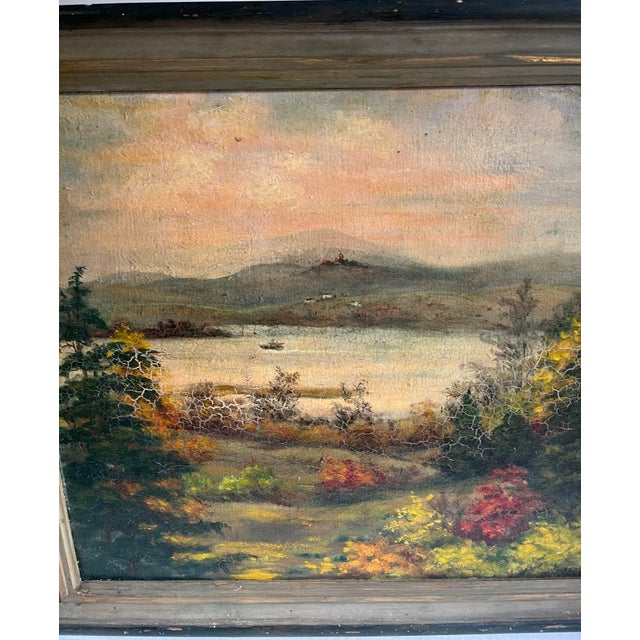 Jasmine Decker 1953 Hudson Valley Landscape Oil on Board Painting For Sale - Image 4 of 11