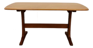 Vintage Mid Century Modern Plank Dining Table by Ercol