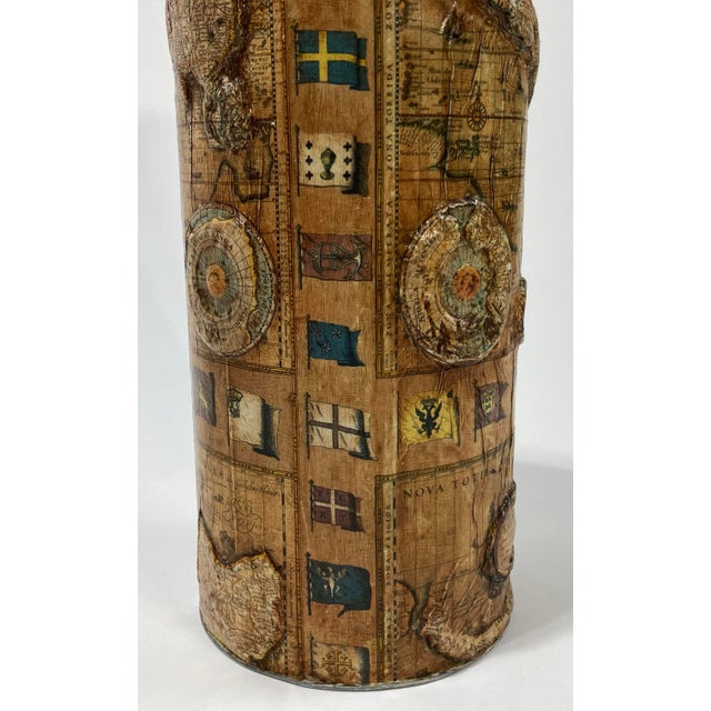 Vintage World Map Raised Relief Umbrella Stand For Sale - Image 9 of 9