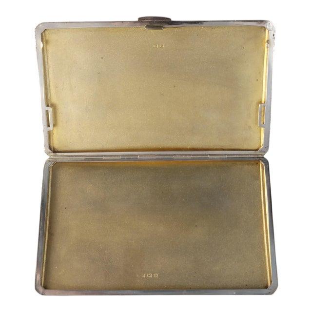 Green British Sterling Silver Cigarette Case with Original Enamel Horse, 1890s For Sale - Image 8 of 13