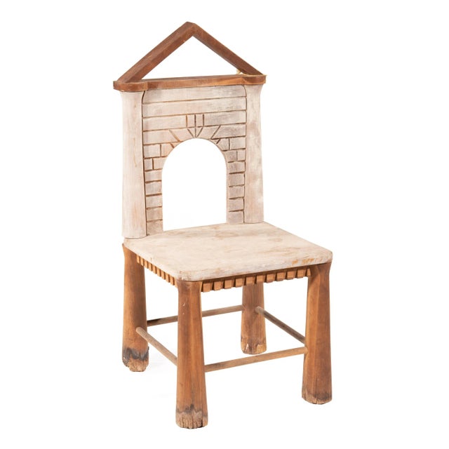 Attributed to Mario Villa Carved and Painted Mahogany Architectural Side Chair For Sale - Image 13 of 13