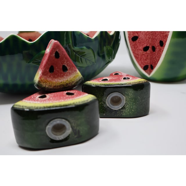 Vintage Strata Group “Ripe Watermelons” Sculptural Ceramic Pitcher & Basket Set, 5 Pieces For Sale In Washington DC - Image 6 of 18