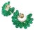 Vintage Style Emerald & Diamond Grape Bunch Drop Earrings 18k Yellow Gold, A Pair For Sale