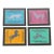 Erte Style Dog Horse Gazelle Tiger Minimalism Art Deco Green Goldenrod Mauve Blue Oil Paintings by Cleo Plowden- Set of 4 For Sale