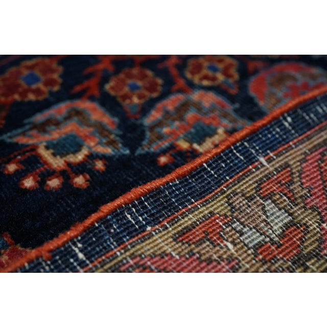 Blue Antique Mohajeran Sarouk Rug 4'4'' x 6'4'' For Sale - Image 8 of 9