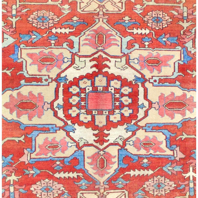 Antique Persian Serapi Rug 10’4” X 12’0" For Sale - Image 4 of 18