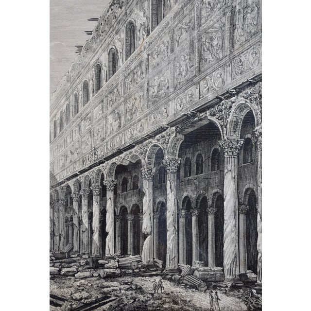 Luigi Rossini The Basilica of St. Paul in Rome, Early 19th Century Etching by Luigi Rossini , 1823 For Sale In San Francisco - Image 6 of 8