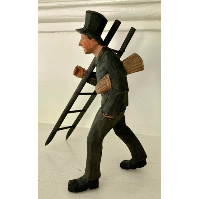 1960s Vintage English Wooden Chimney Sweep Figurine For Sale - Image 5 of 10