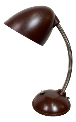 Vintage Brown Bakelite Gooseneck Table Lamp, 1960s