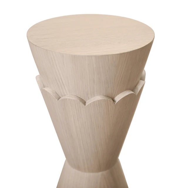 Contemporary Matthew Izzo Home Vivienne White Oak Drink Table For Sale - Image 3 of 7