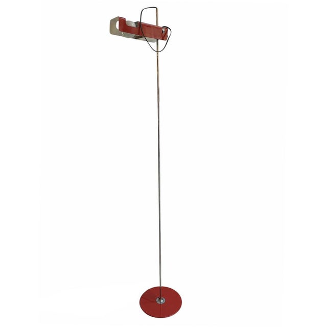 Red Vintage Spider Red Floor Lamp by Joe Colombo for Oluce, Italy, 1960s For Sale - Image 8 of 8