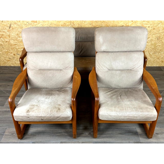 Vintage Teak Three-Seater Sofa and Easy Chairs from Möbelfabrik Holstebro, 1960s, Set of 3 For Sale - Image 10 of 18