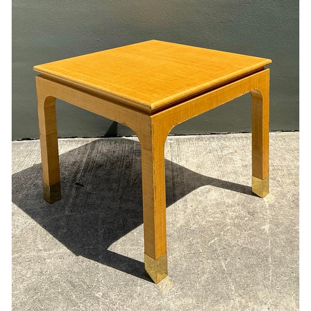 Vintage Wrapped Grasscloth Game Table For Sale - Image 11 of 12