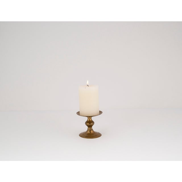 Mid-Century Cast Brass Altar Candlestick, 1960s For Sale - Image 4 of 14