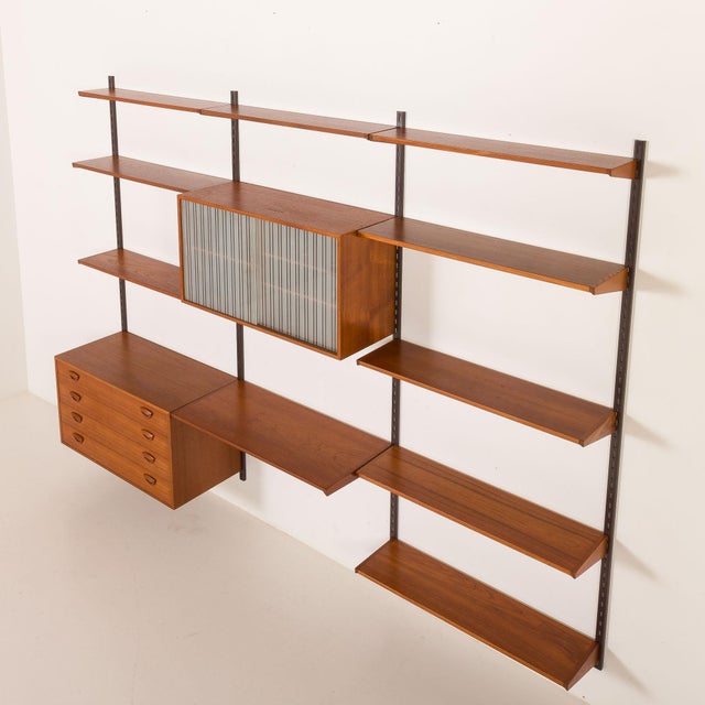 Brown Vintage Shelving Unit in Teak by Kai Kristiansen for FM Mobler, Denmark, 1960s For Sale - Image 8 of 18