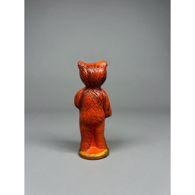 Exclusive Artisan Chalkware Pennsylvania Redware Style Standing Bear With Tree Figurine by Felt So Devine For Sale - Image 4 of 6